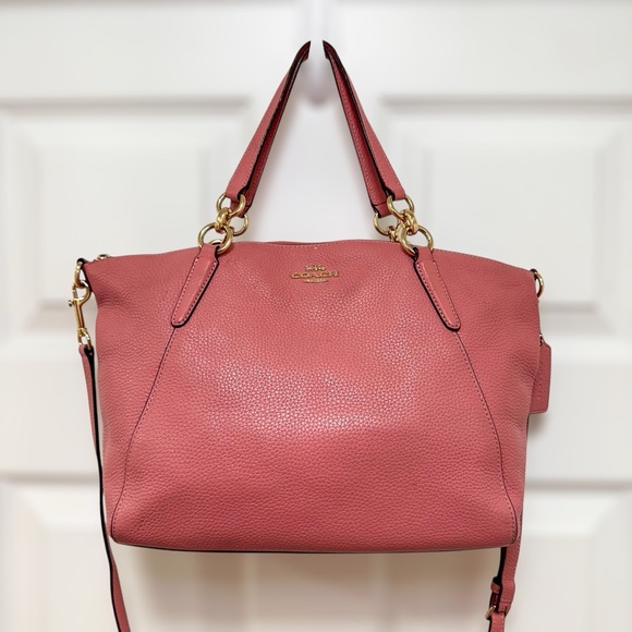 Coach Charlie Carryall | Pebbled Leather | Pink Rose | Excellent Used Condition - Picture 1 of 17